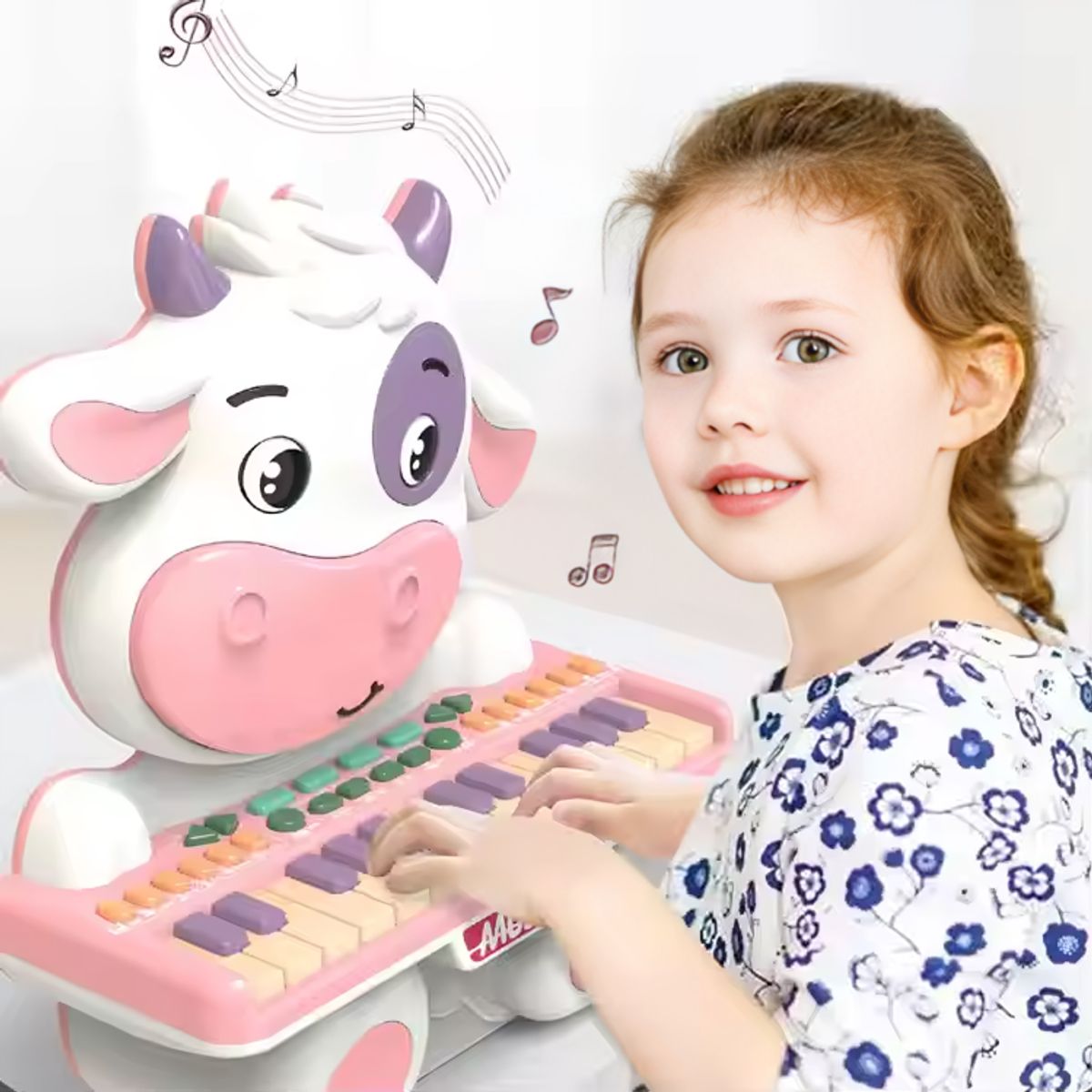 GENERICO - Teclado Musical Infantil en forma de Vaca