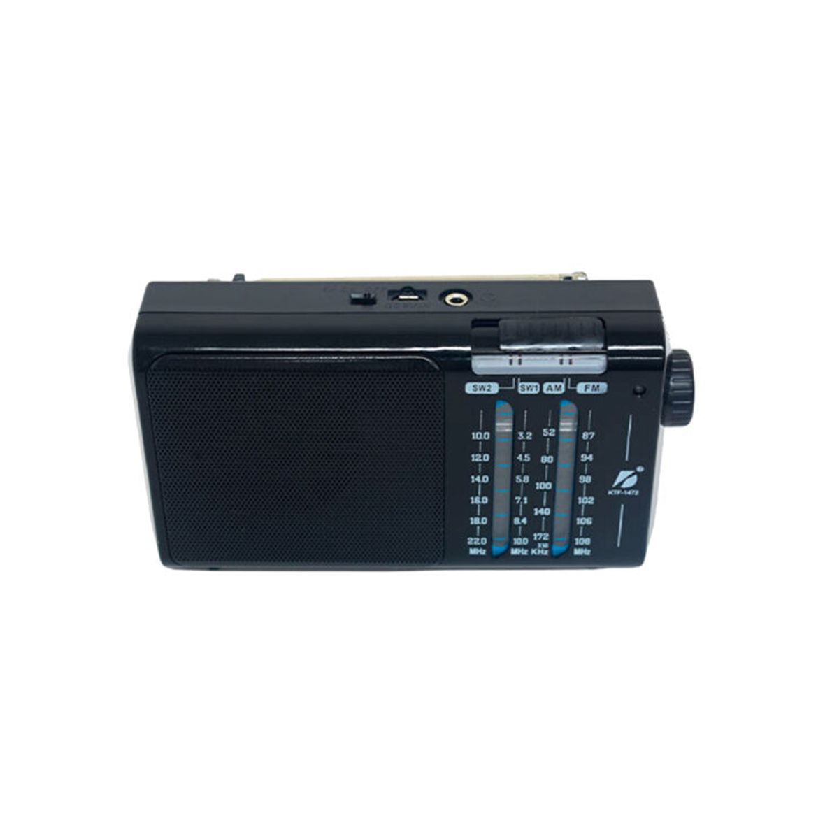 GENERICO - Radio Portátil KTF-1472 de 4 Bandas con Batería de Litio y Entrada AUX