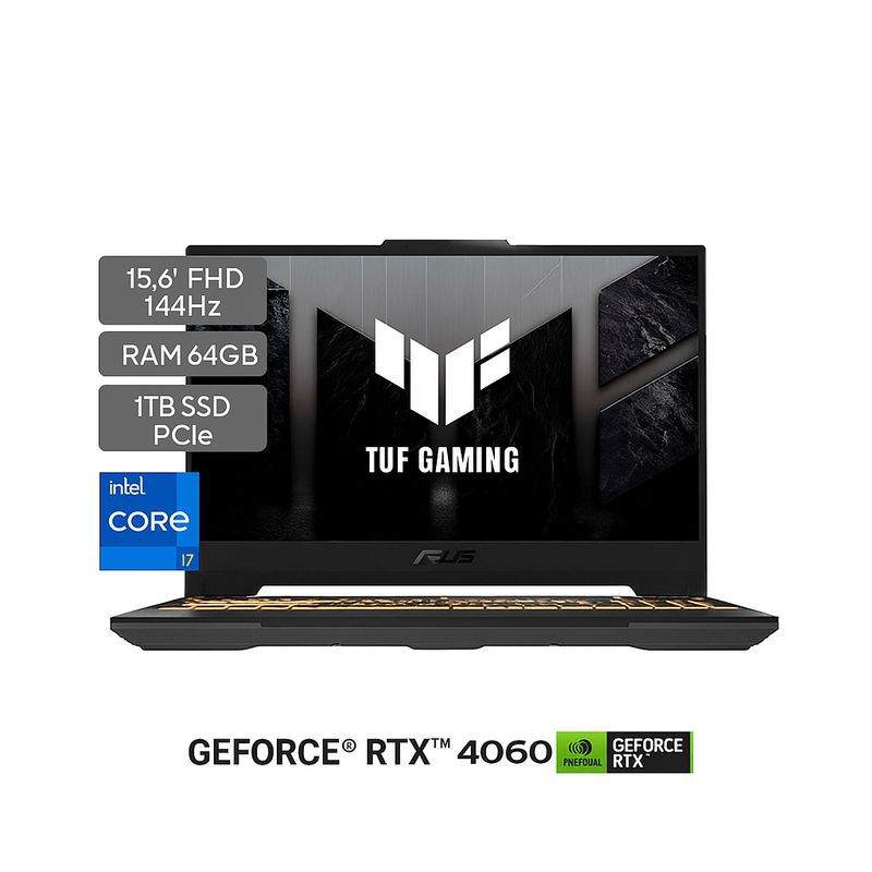 ASUS - Portátil Asus Tuf F15 Ci7-13620h 64gb 1tb Rtx 4060 8gb 15.6