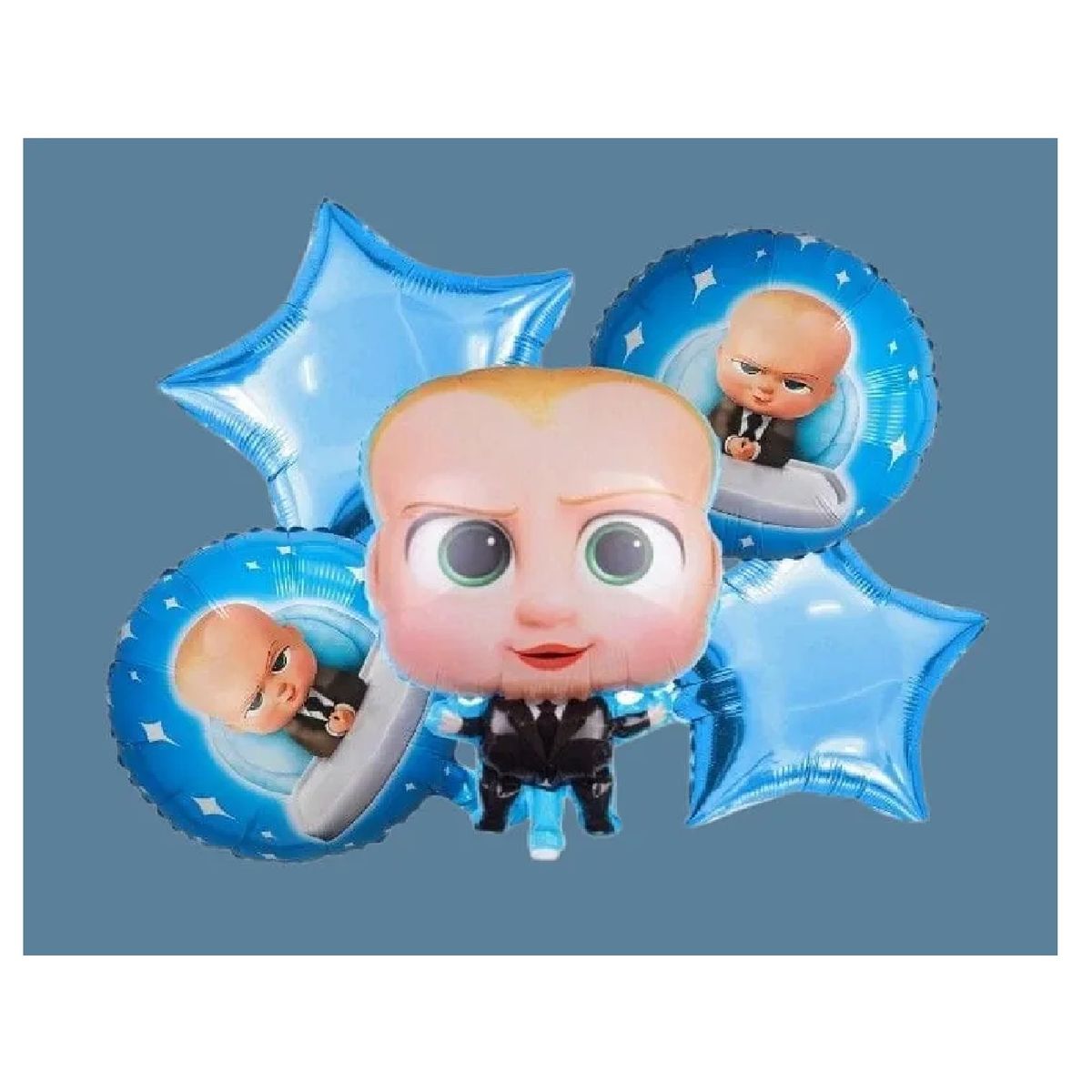 GENERICO - Bouquet X5 Globos Metálizados Jefe En Pañales Baby Boss