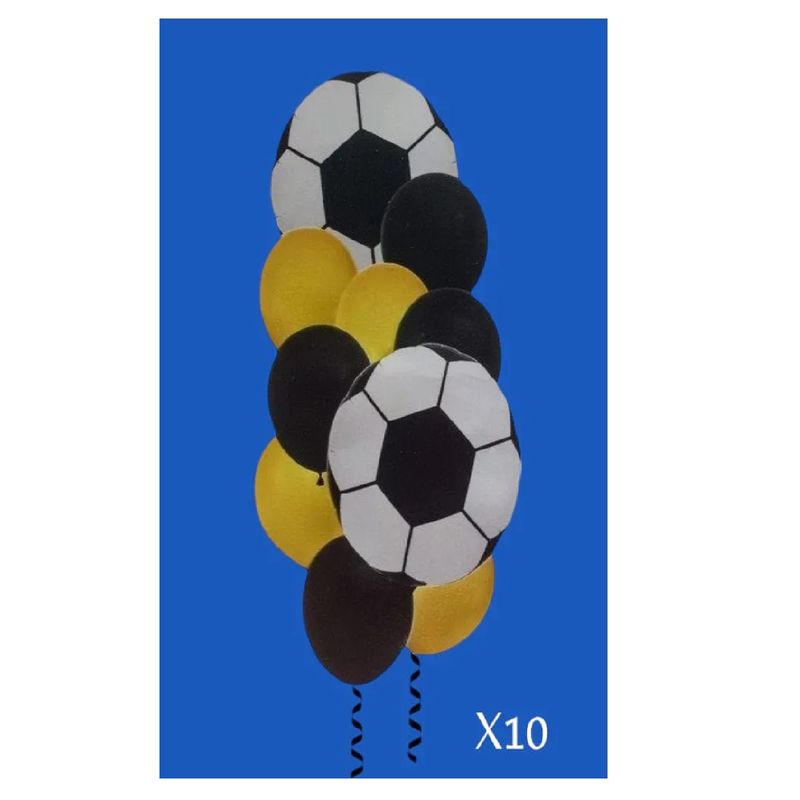 GENERICO - Bouquet X10 Globos Látex Y Balones De Fútbol