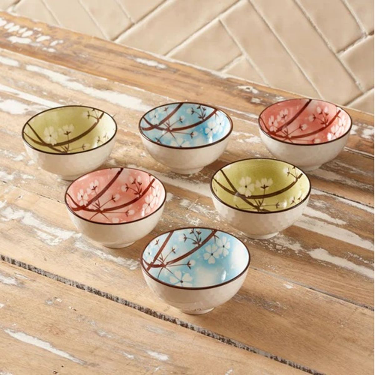 TIGRES DEL ASIA - SET 6 BOWLS CERAMICA JARDIN 10 OZ