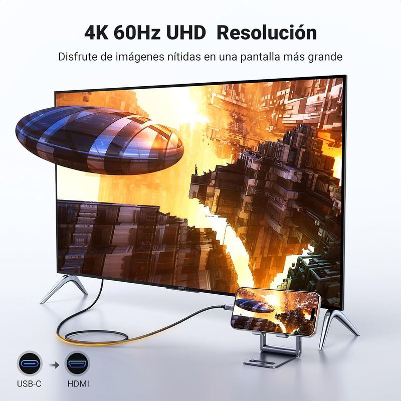 UGREEN - Ugreen Cable USB C A HDMI4k 60 Hz 1.5m ( Para Celular Y Pc)