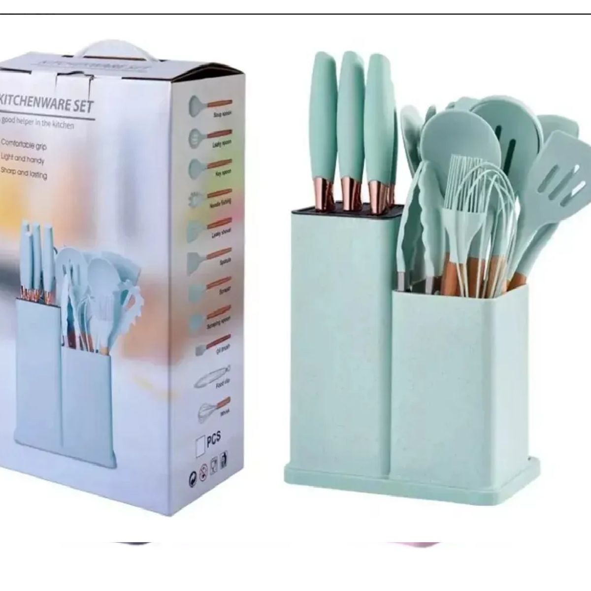 SKY - Set Juego 19 Pcs Utensilios Cocina Hogar Multifuncional