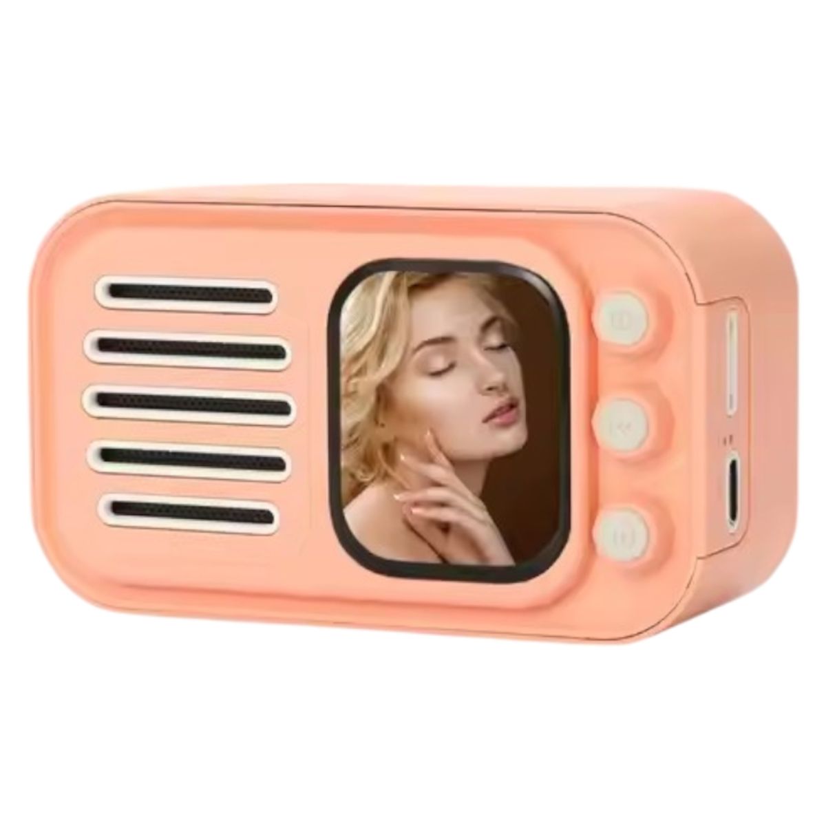 GENERICO - Radio Parlante Con Pantalla Digital Táctil Notificación App Rosa