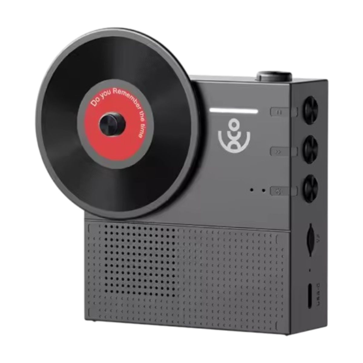 NANO-TEC - Parlante Pequeño Bluetooth Diseño Tocadiscos Giratorio