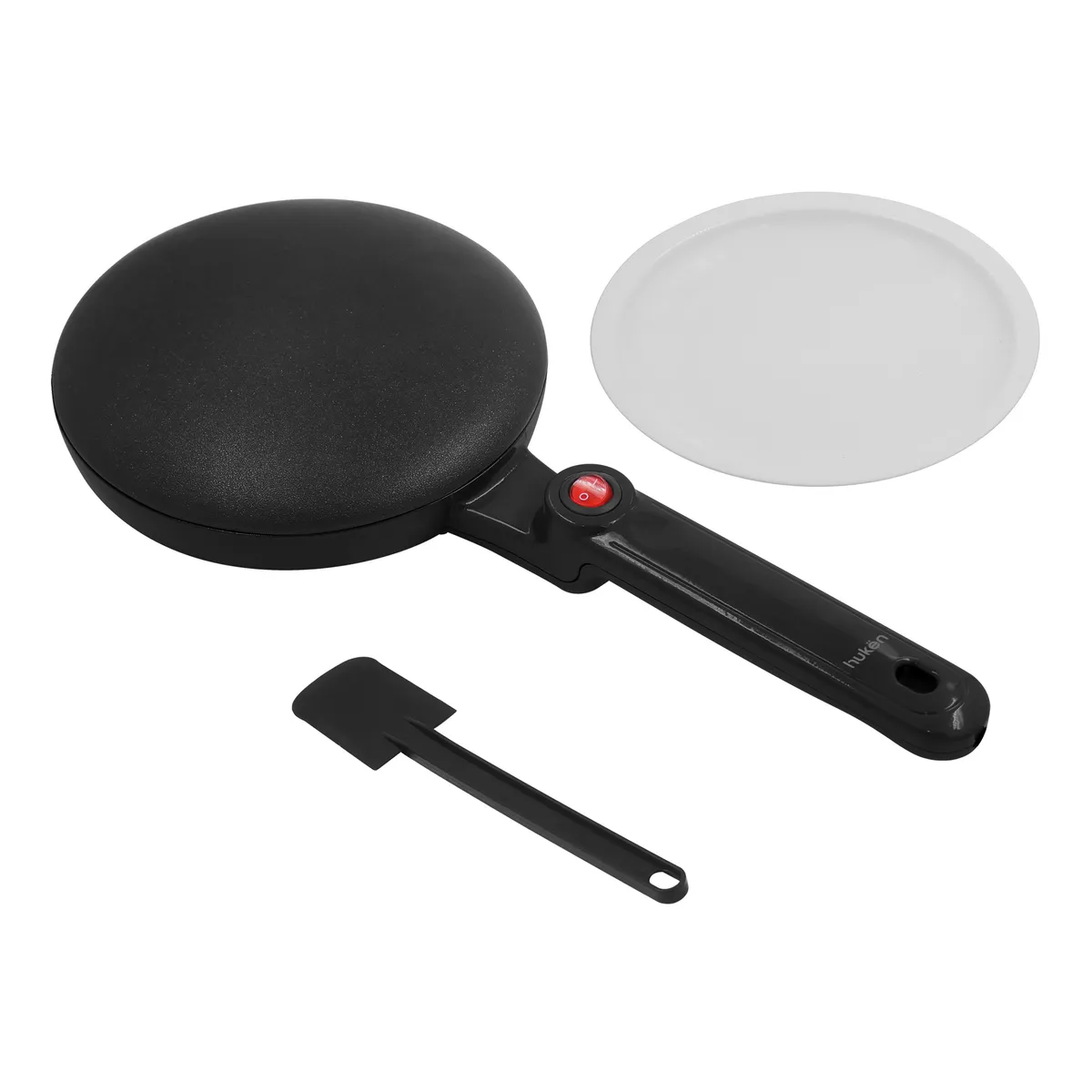 HUKEN - Crepera Eléctrica Portátil Easy-Cook Negro Hukën