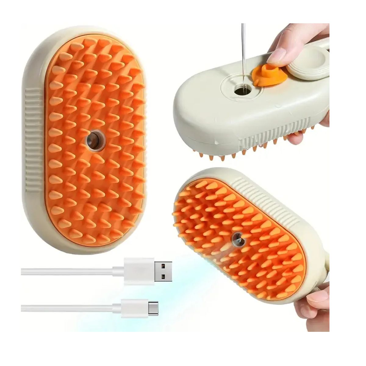 SKY - Cepillo Automático A Vapor 3 En 1 Para Gatos Perros