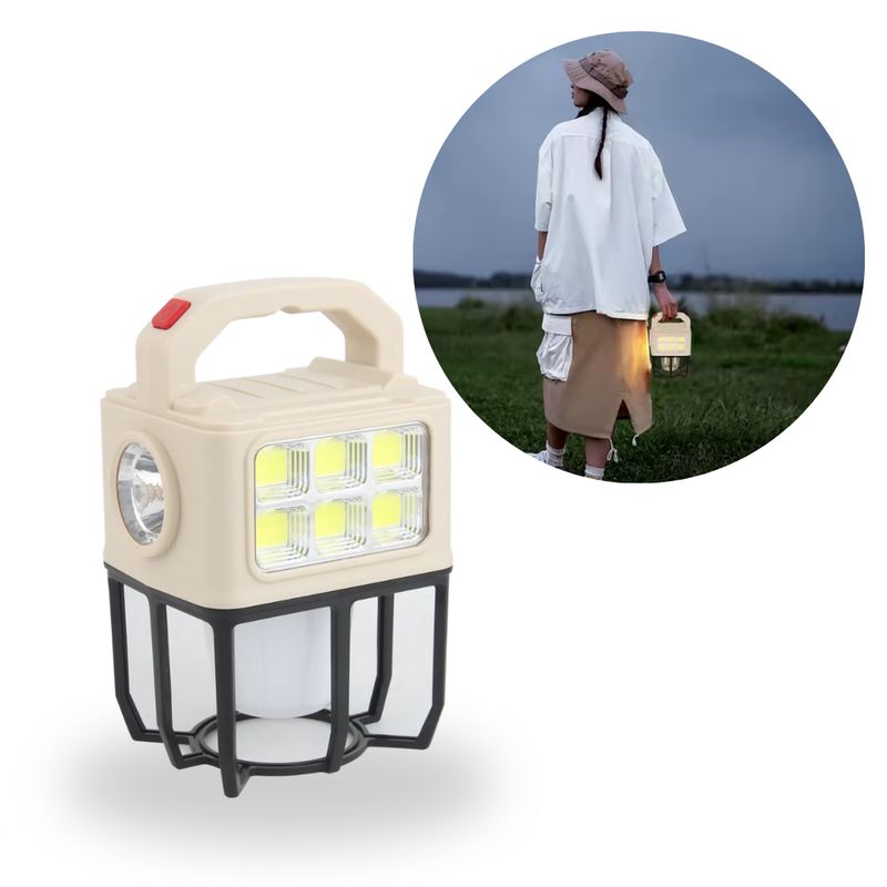 GENERICO - Luz Led Solar Portátil Tienda Camping 3 Modos de Luz