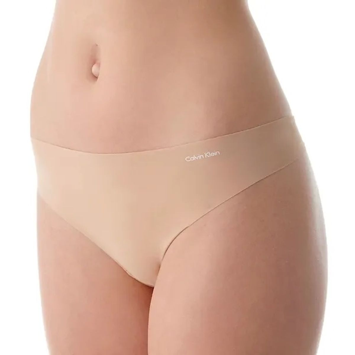 CALVIN KLEIN - Pantie Tipo Tanga Beige En Microfibra Para Mujer