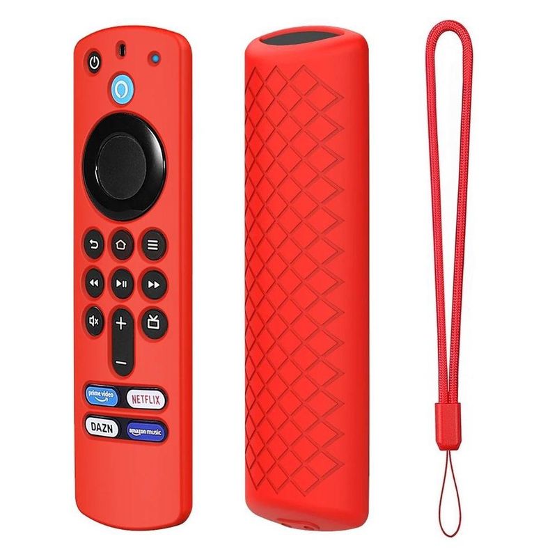 GENERICO - FUNDA FORRO PROTECTOR CONTROL AMAZON FIRE TV STICK 3RA GEN, ROJO