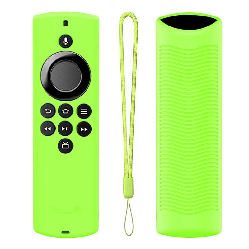 GENERICO - FUNDA FORRO PROTECTOR CONTROL AMAZON FIRE TV STICK LITE, VERDE LUMINISCENTE