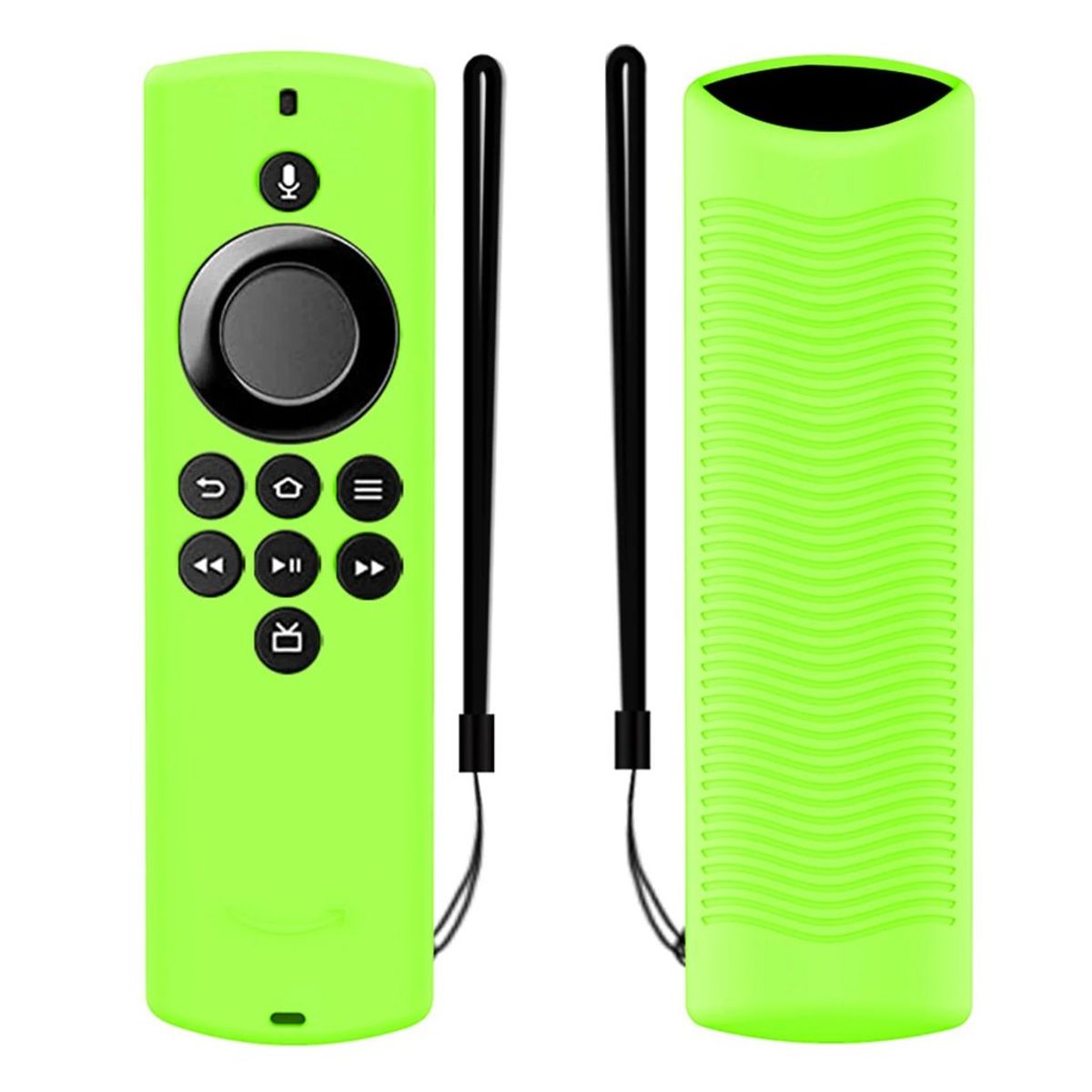 GENERICO - FUNDA FORRO PROTECTOR CONTROL AMAZON FIRE TV STICK LITE, VERDE LUMINISCENTE