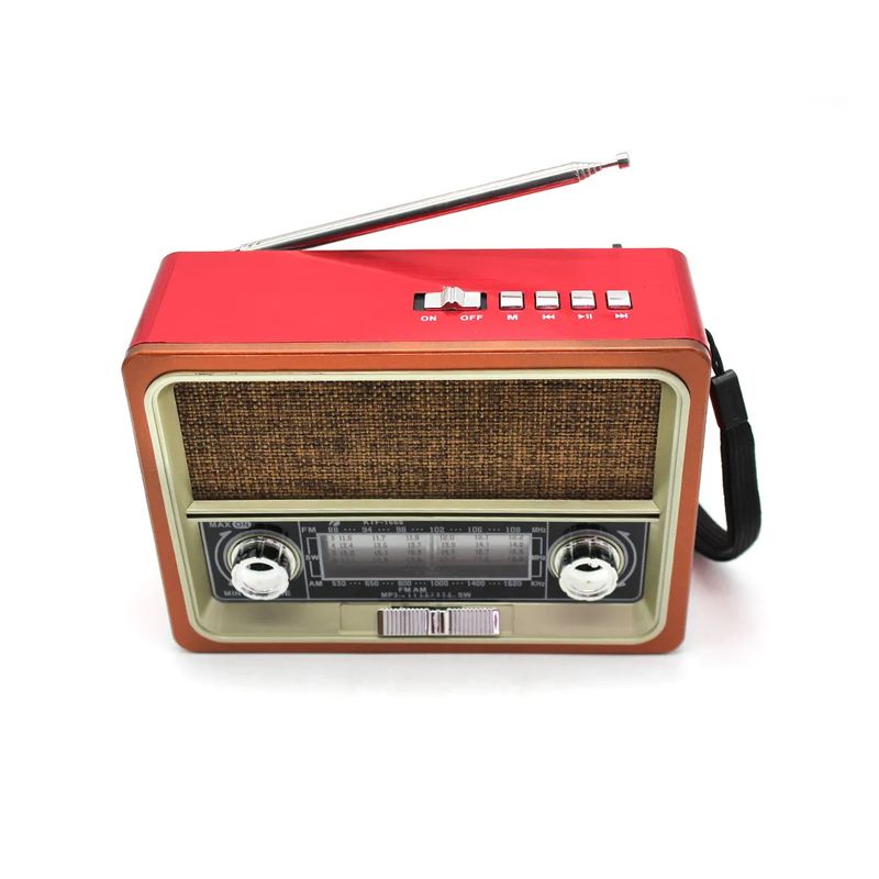 GENERICO - Radio Portátil Retro KTF-1668 AMFM Linterna y Carga Solar