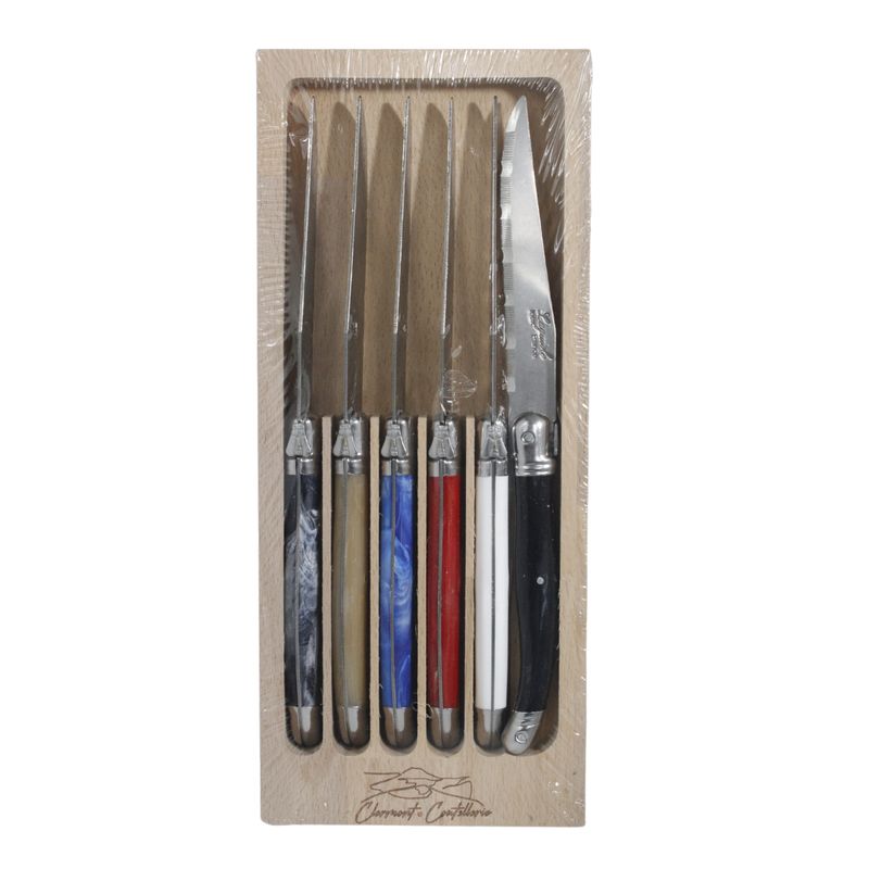 GENERICO - Laguiole Premium - Clermont Cutellerie Cuchillo de carne, 6 piezas