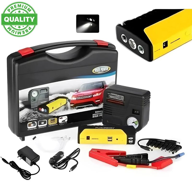 ONE PIXEL - Iniciador Bateria Carro Moto Compresor Power Bank 50800mAh