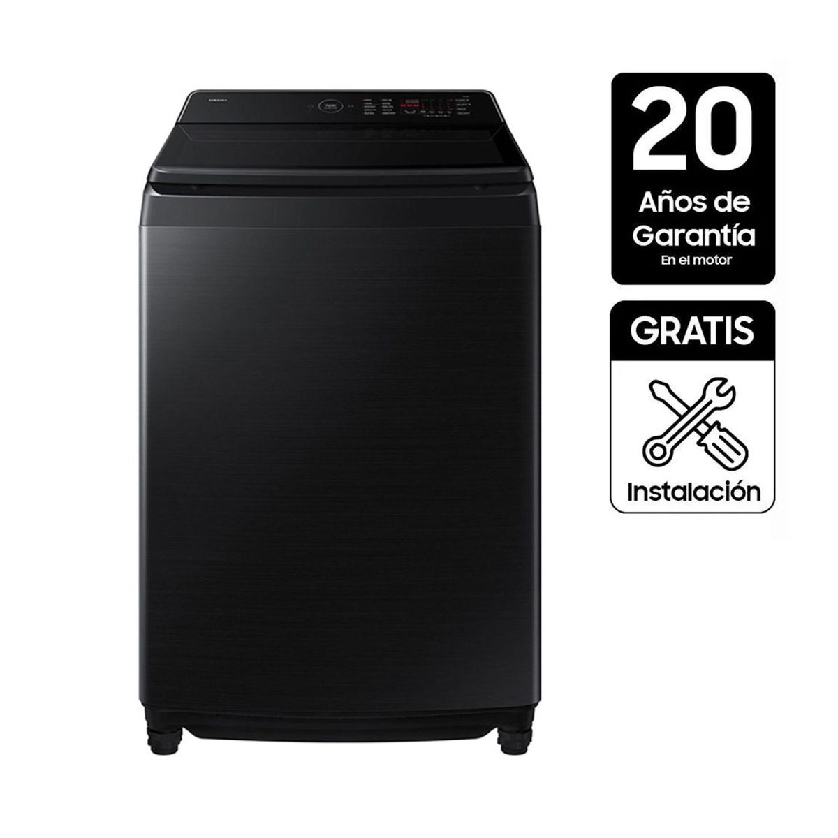 SAMSUNG - Lavadora Samsung Carga Superior 19 kg Bespoke NEGRA - AI Wash WA80F19S8BCO