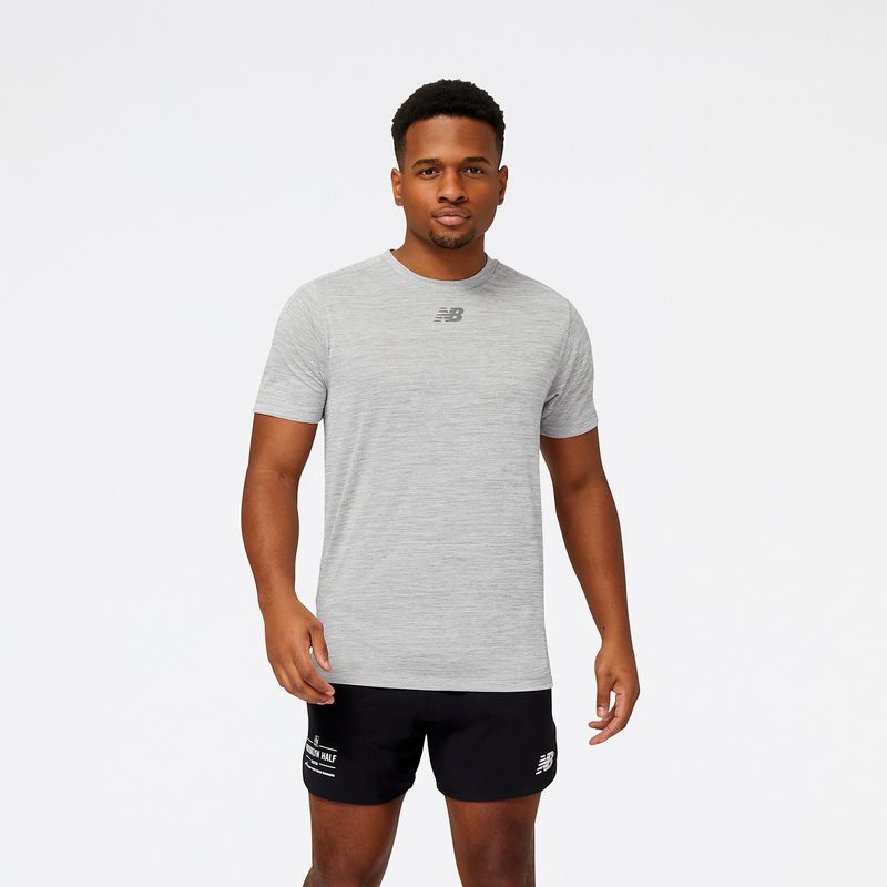 NEW BALANCE - Camisa Tshit New Balance Impact Run Original Gris Hombre