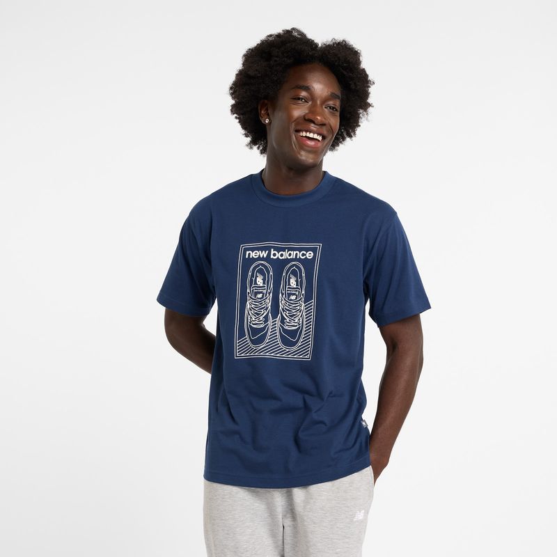 NEW BALANCE - Camisa Tshirt Marca New Balance Relaxed 550 Azul Hombre