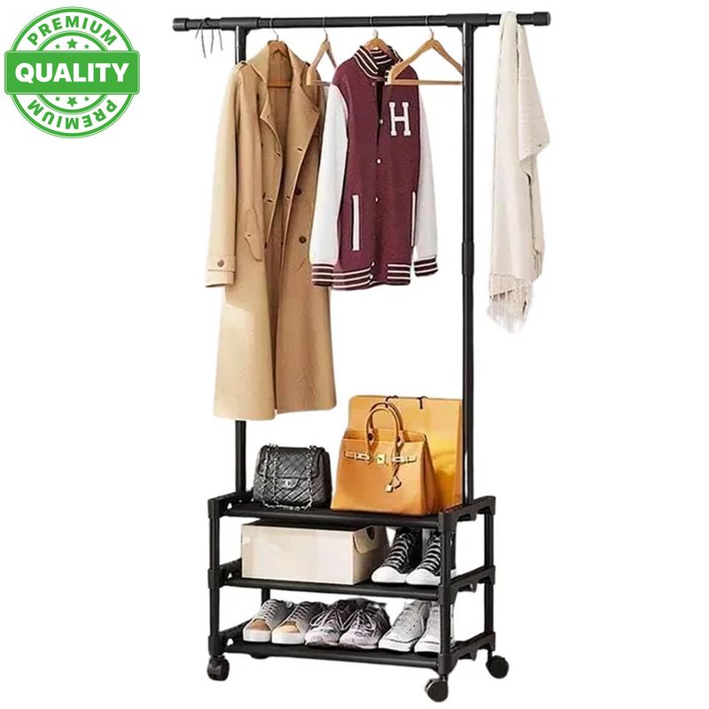 ONE PIXEL - Perchero Organizador De Ropa  Y Zapatos Movil Con Ruedas