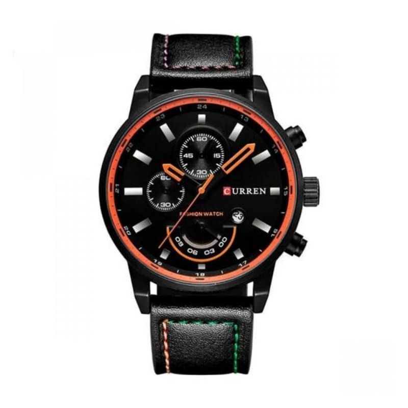 CURREN - Reloj Análogo Curren Original KREa9401230101 para Hombre Cuero Color Negro