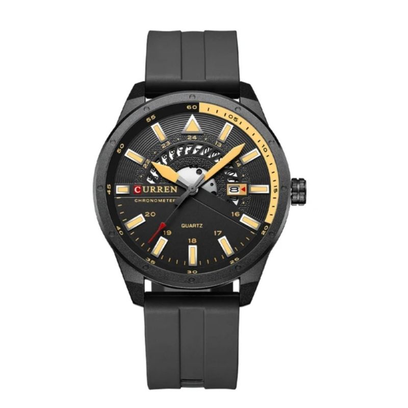 CURREN - Reloj Análogo Curren Original KREd5401 para Hombre Silicona Color Negro