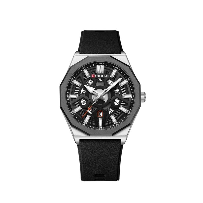 CURREN - Reloj Análogo Curren Deportivo KREd8502 para Hombre Acero Negro y Plomo