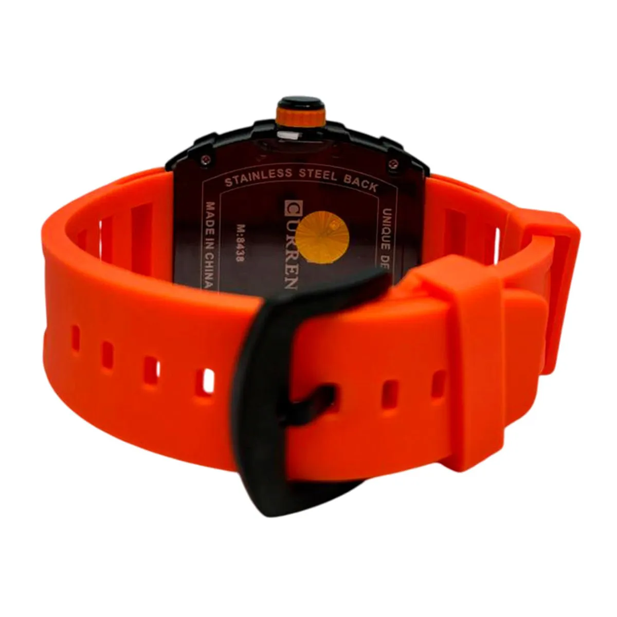 CURREN - Reloj Análogo Curren Original KRED8002 - 8438 Color Naranja y Negro para Hombre