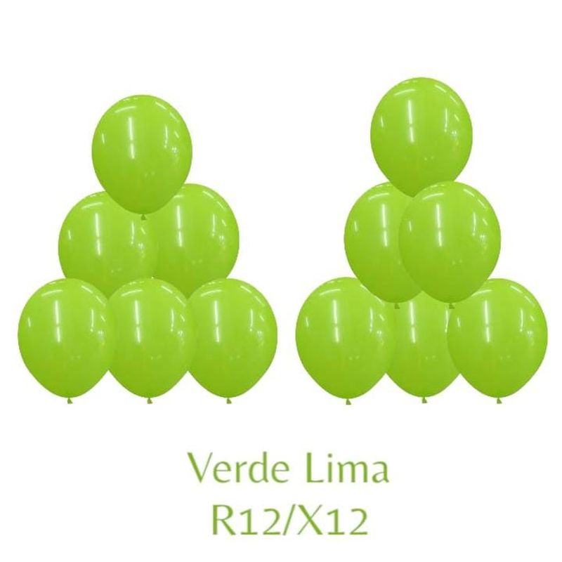 GENERICO - Globos Látex Verde Lima R12  x12 unidades