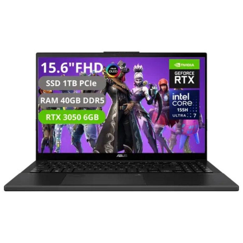 ASUS - Portátil Gamer Asus Vivobook intel Core Ultra 7 Ram 40gb Ssd 1tb RTX 3050 6gb 15,6 OLED FHD