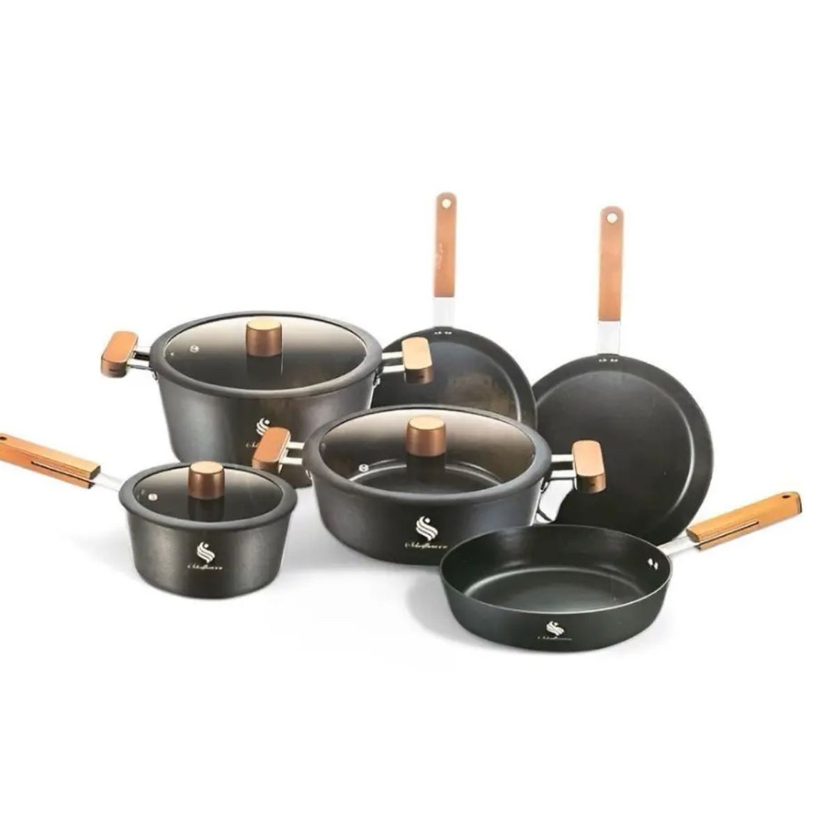 SCHAFFHAUSEN - Batería ollas en mármol revestimiento Schaffhausen osaka - 9 piezas