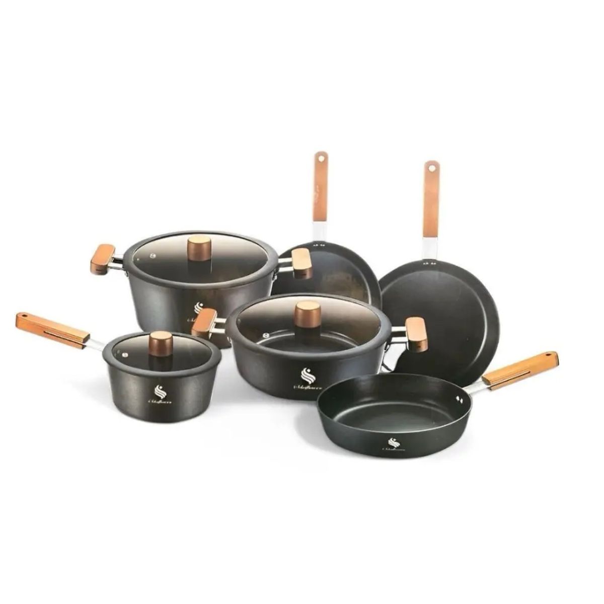 SCHAFFHAUSEN - Batería ollas en mármol revestimiento Schaffhausen osaka - 9 piezas