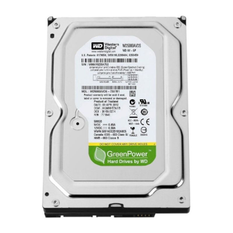 WESTERN DIGITAL - Disco Duro 500GB WD 35” SATA PC Pull Recertificado