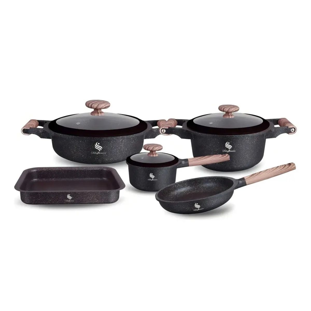 SCHAFFHAUSEN - Batería ollas en granito Schaffhausen antiadherente - 8 piezas