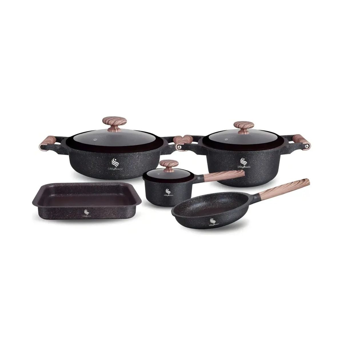 SCHAFFHAUSEN - Batería ollas en granito Schaffhausen antiadherente - 8 piezas