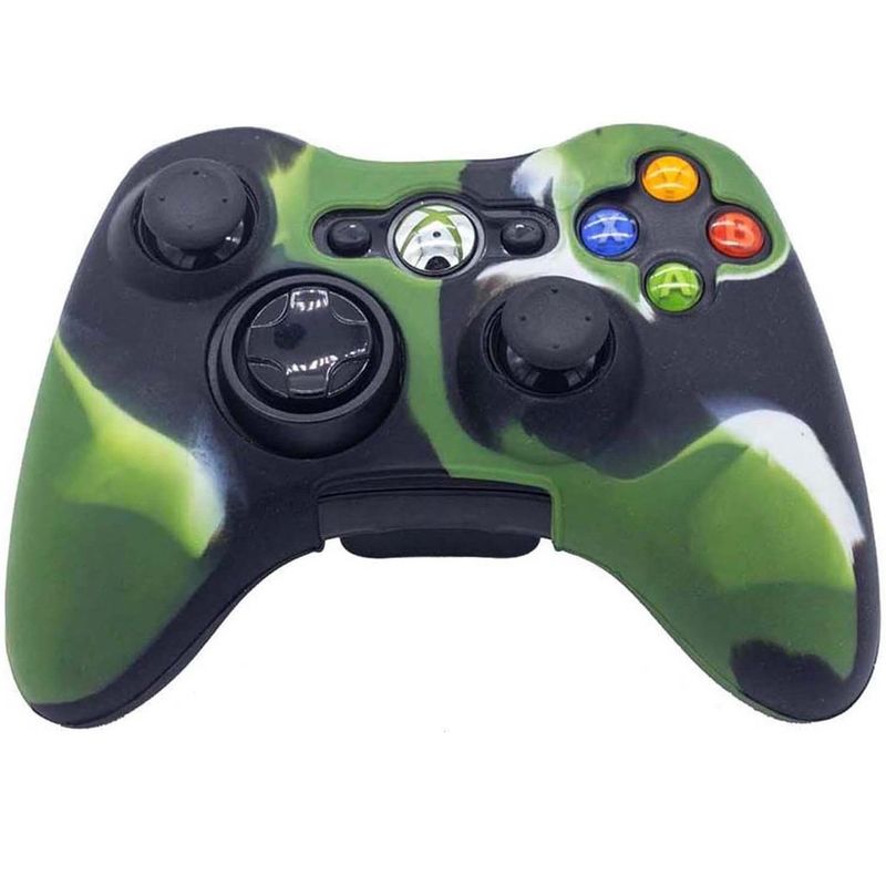 GENERICO - FUNDA FORRO PROTECTOR CONTROL MANDO XBOX 360 VERDE VETAS NEGRAS