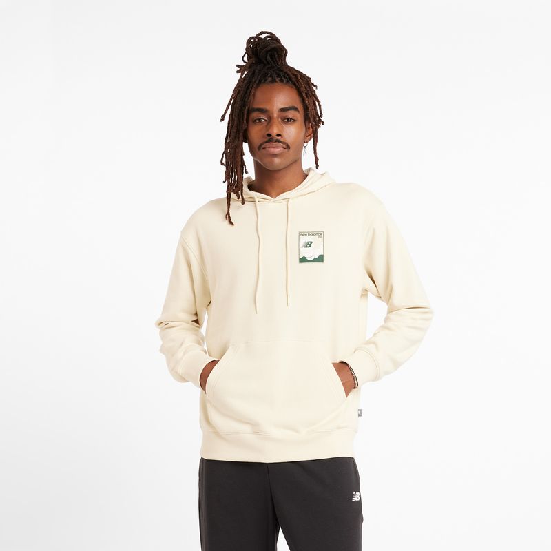 NEW BALANCE - Hoodie Marca New Balance French Terry Original Beige Hombre