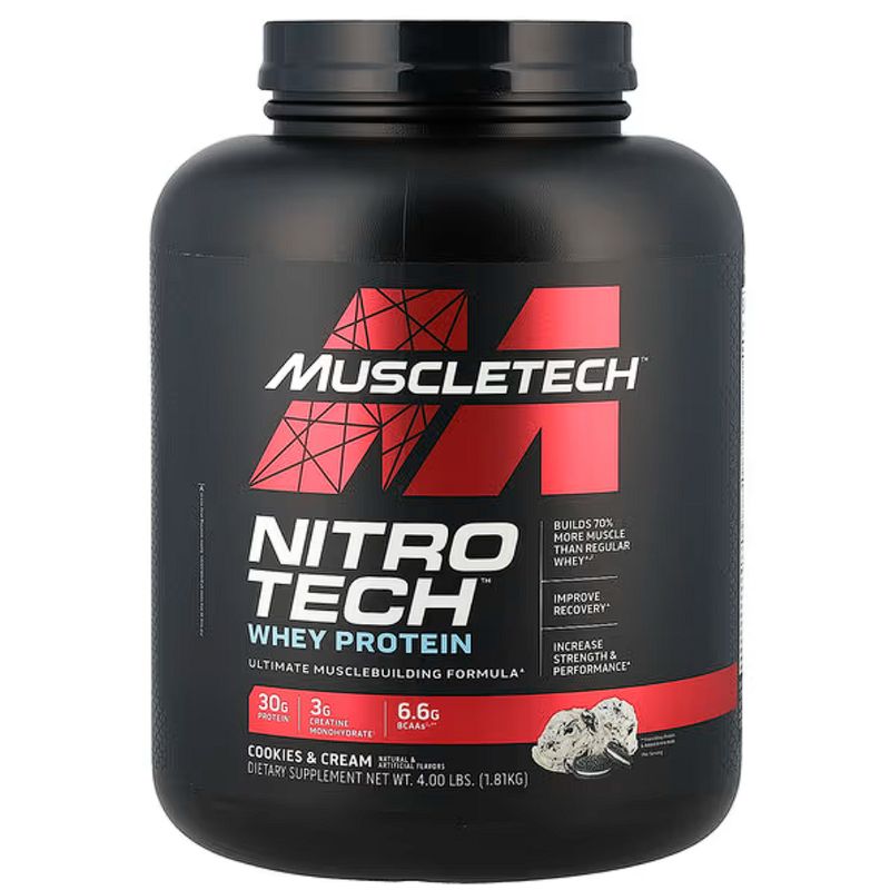 MUSCLETECH - Proteína Nitro-Tech Whey de 4lb de Muscletech Cookies and Cream