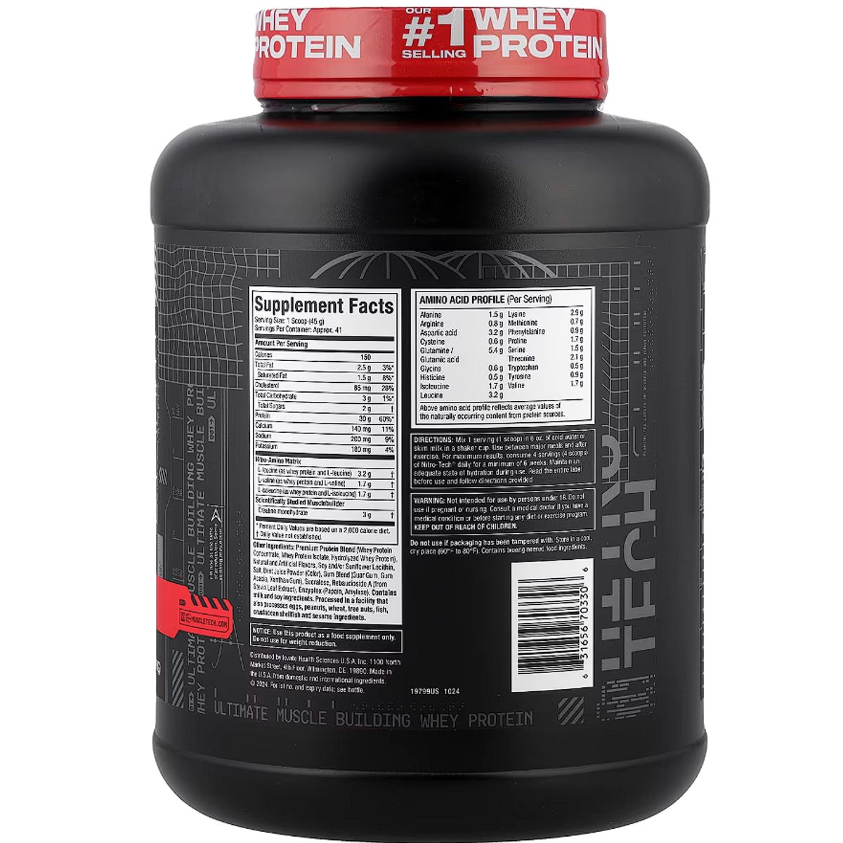 MUSCLETECH - Proteína Nitro-Tech Whey de 4lb de Muscletech Fresa