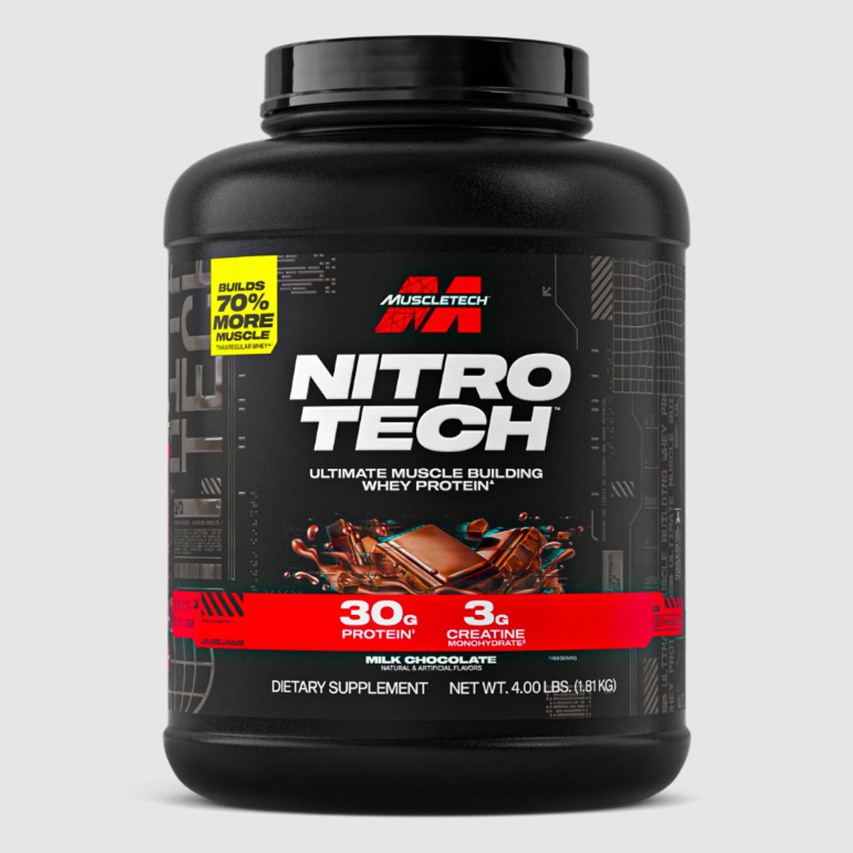 MUSCLETECH - Proteína Nitro-Tech Whey de 4lb de Muscletech Chocolate