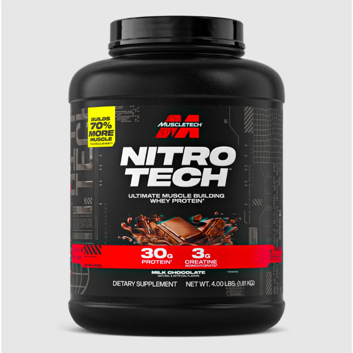 MUSCLETECH - Proteína Nitro-Tech Whey de 4lb de Muscletech Chocolate