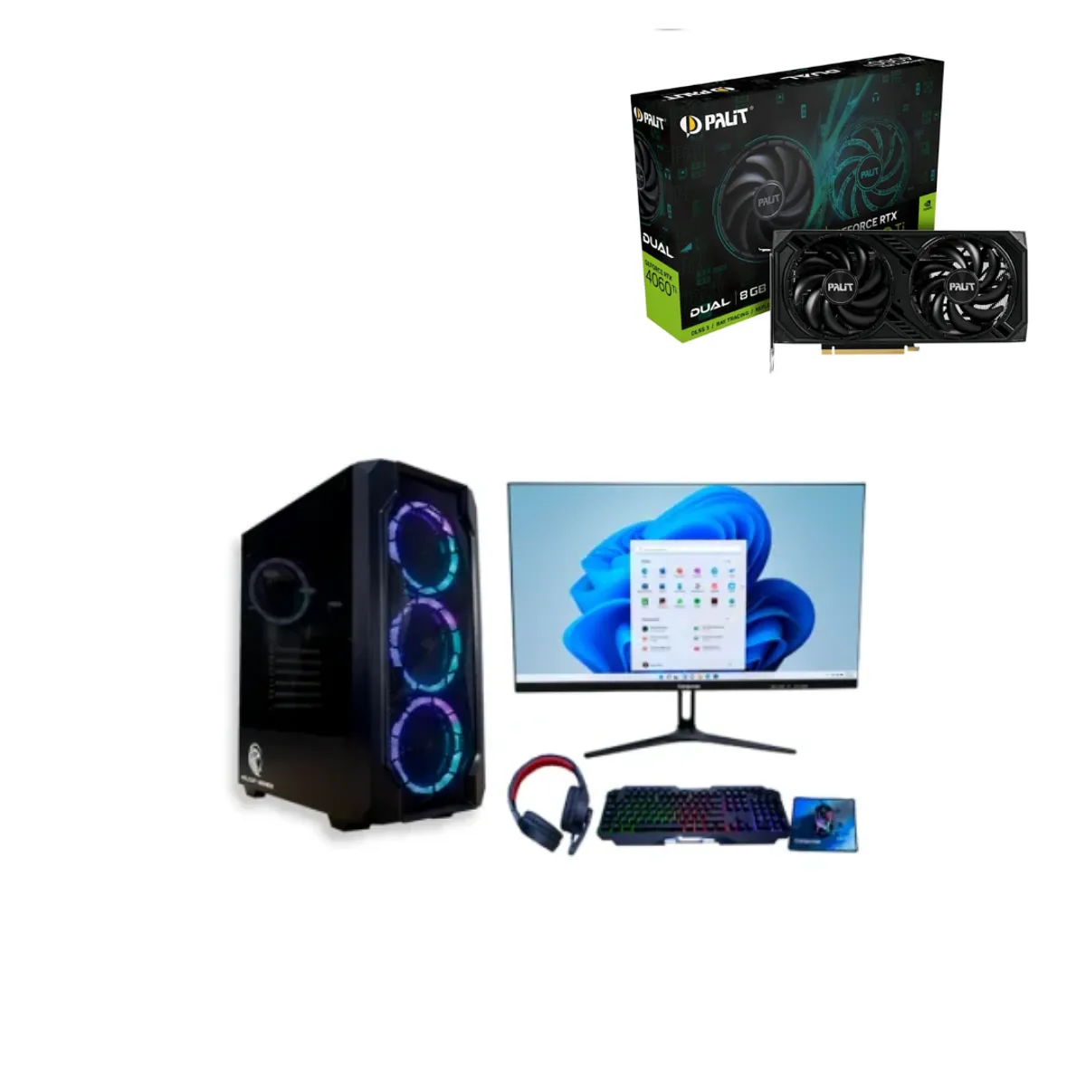 COMPUMAX - PC Gamer Ryzen 5 5600GT + RTX 4060 8GB + Monitor 24" 120Hz + Combo Gamer