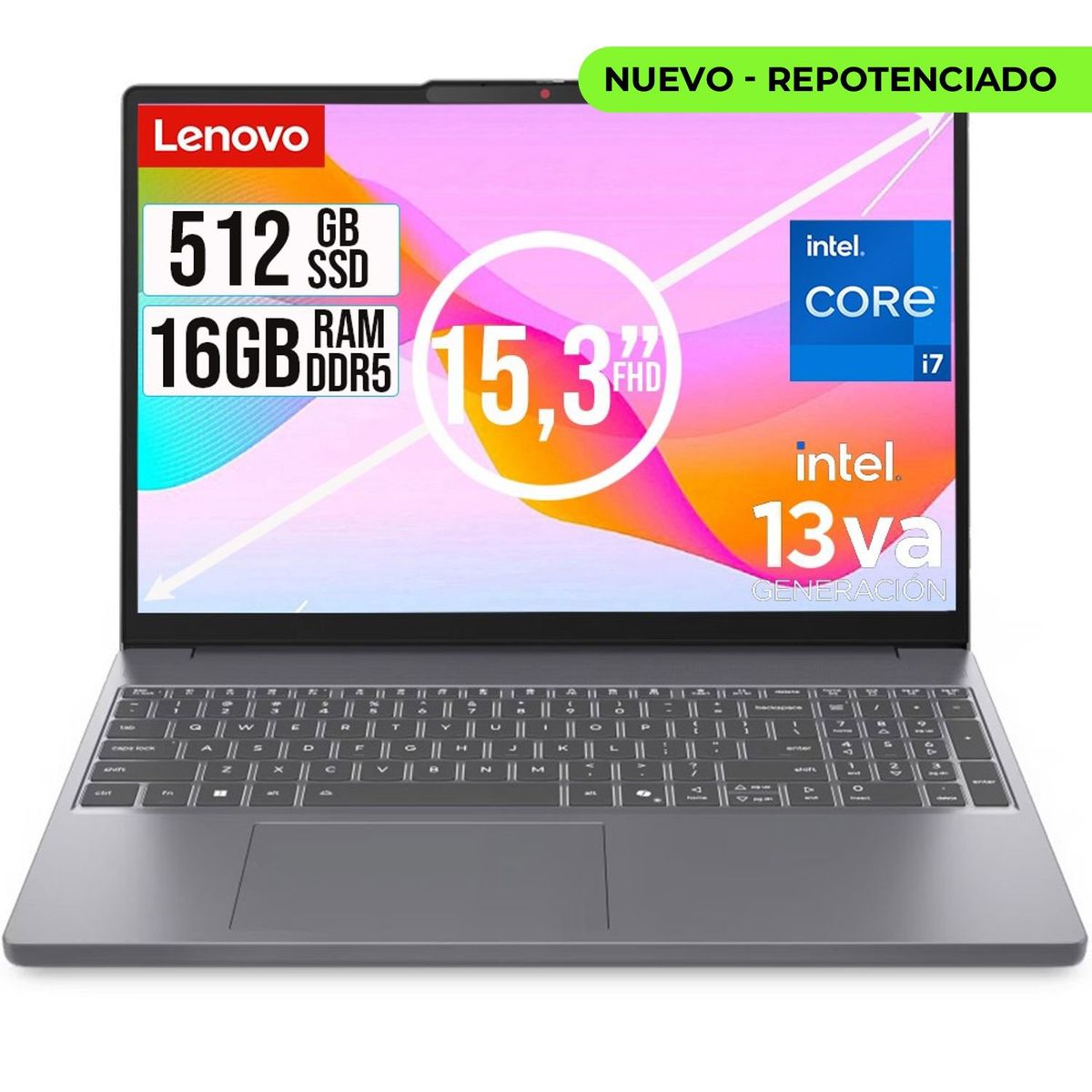 LENOVO - PORTATIL LENOVO SLIM INTEL CORE I7 13620H SSD 512GB RAM 16GB DDR5 15,3 WUXGA