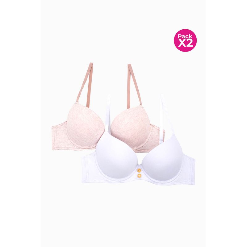 LILI PINK - Brasier copa "b" cobertura 3/4 paquete x2 en algodón