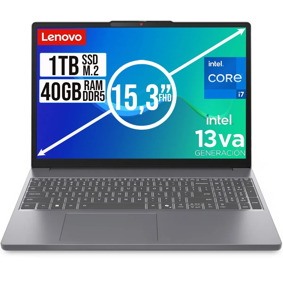 LENOVO - PORTATIL LENOVO SLIM INTEL CORE I7 13620H SSD 1TB RAM 40GB DDR5 15,3 WUXGA