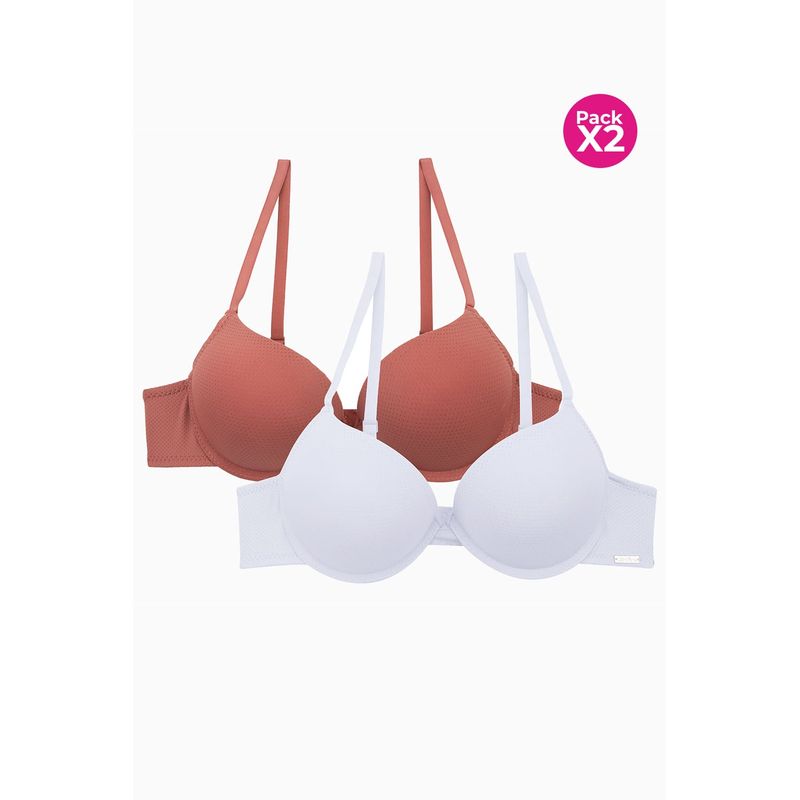 LILI PINK - Brasier media copa con realce natural paquete x2 en microfibra