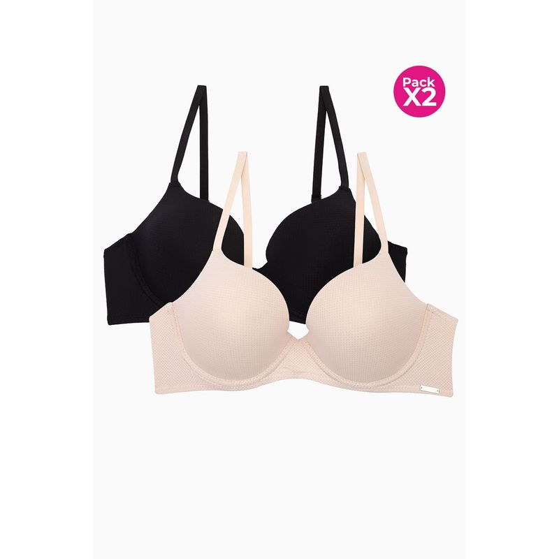LILI PINK - Brasier copa 3/4 paquete x2 en microfibra con refuerzo en algodon