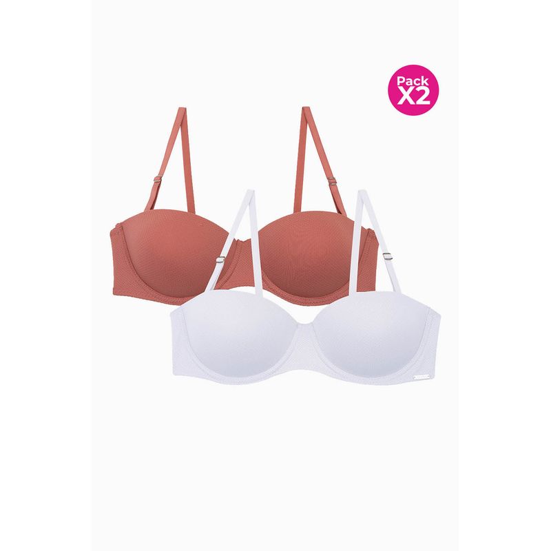 LILI PINK - Brasier tipo strapless paquete x2 en microfibra