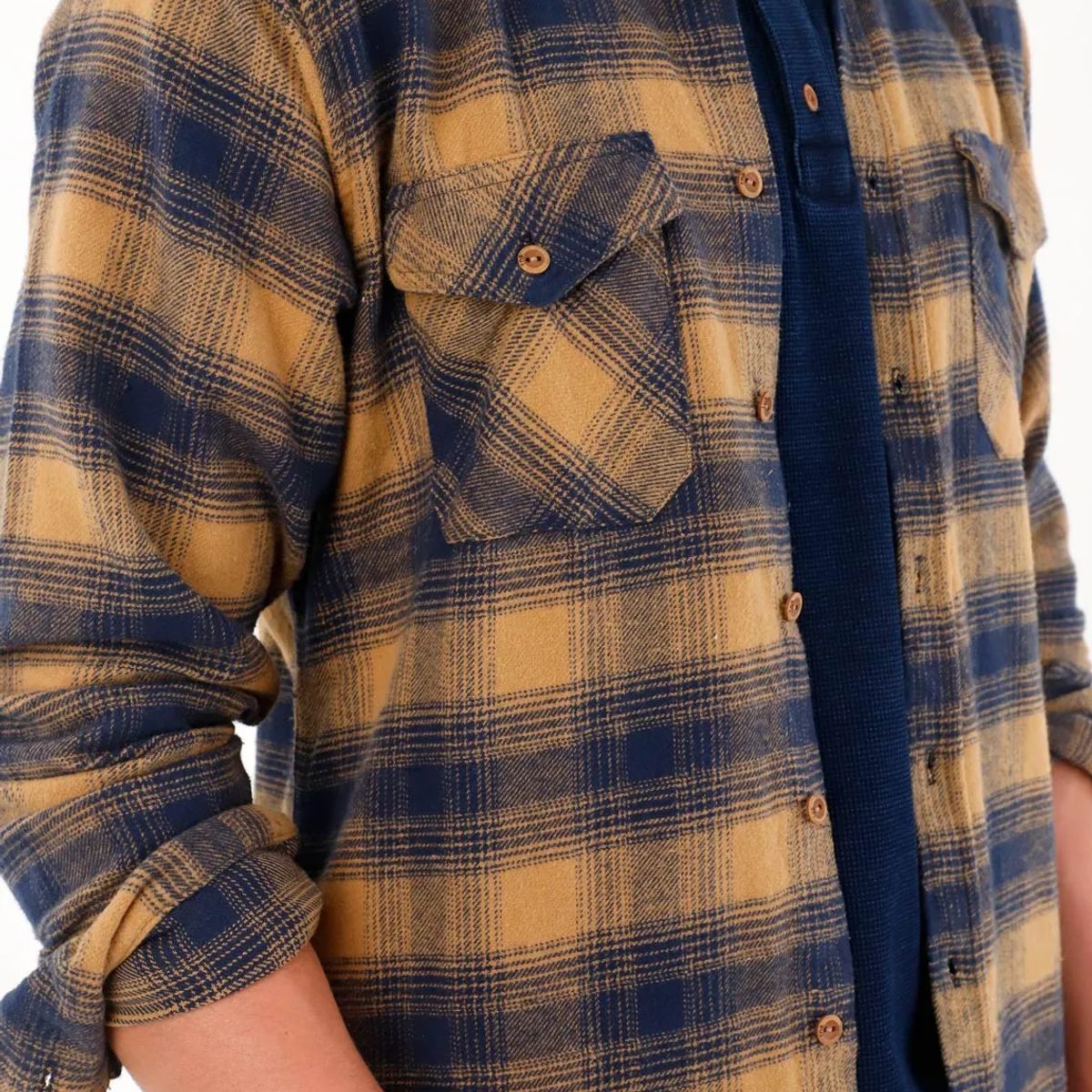 TENNIS - Camisa manga larga con diseño a cuadros multicolor para hombre