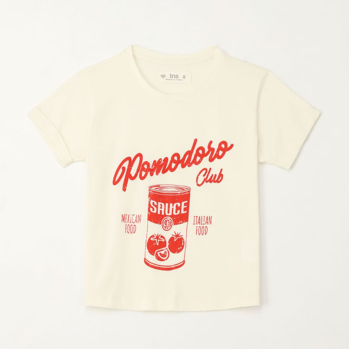 TENNIS - Camiseta básica estampada crudo para niña